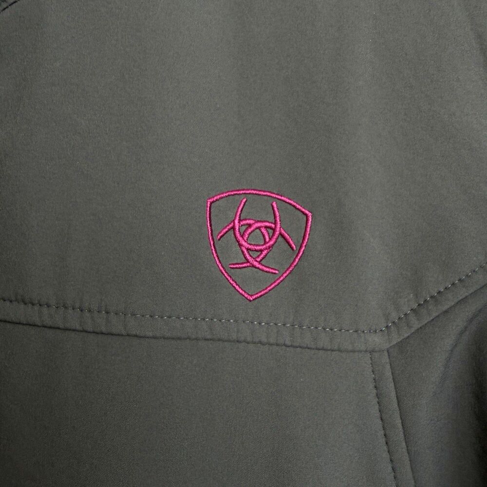Ariat Women's New Team Softshell Wind & Water Resistant Jacket Grey XL - Picture 6 of 15